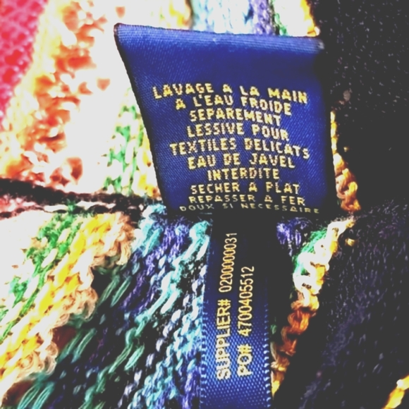VTG POLO Ralph LAUREN Stripes Taos Multi Colored Serape Free Cozy Sweater SP EUC - Picture 8 of 16